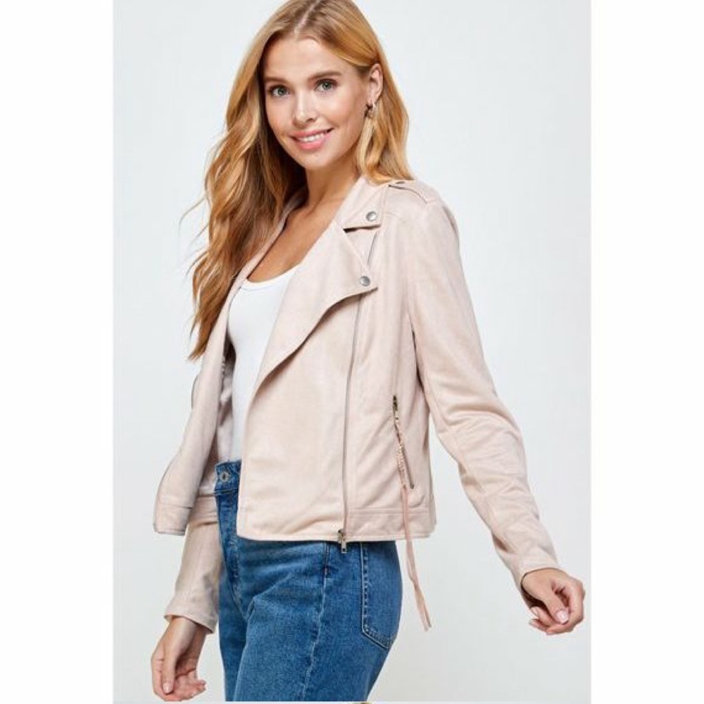 NWT! Ellie Suede Moto Jacket in BLACK